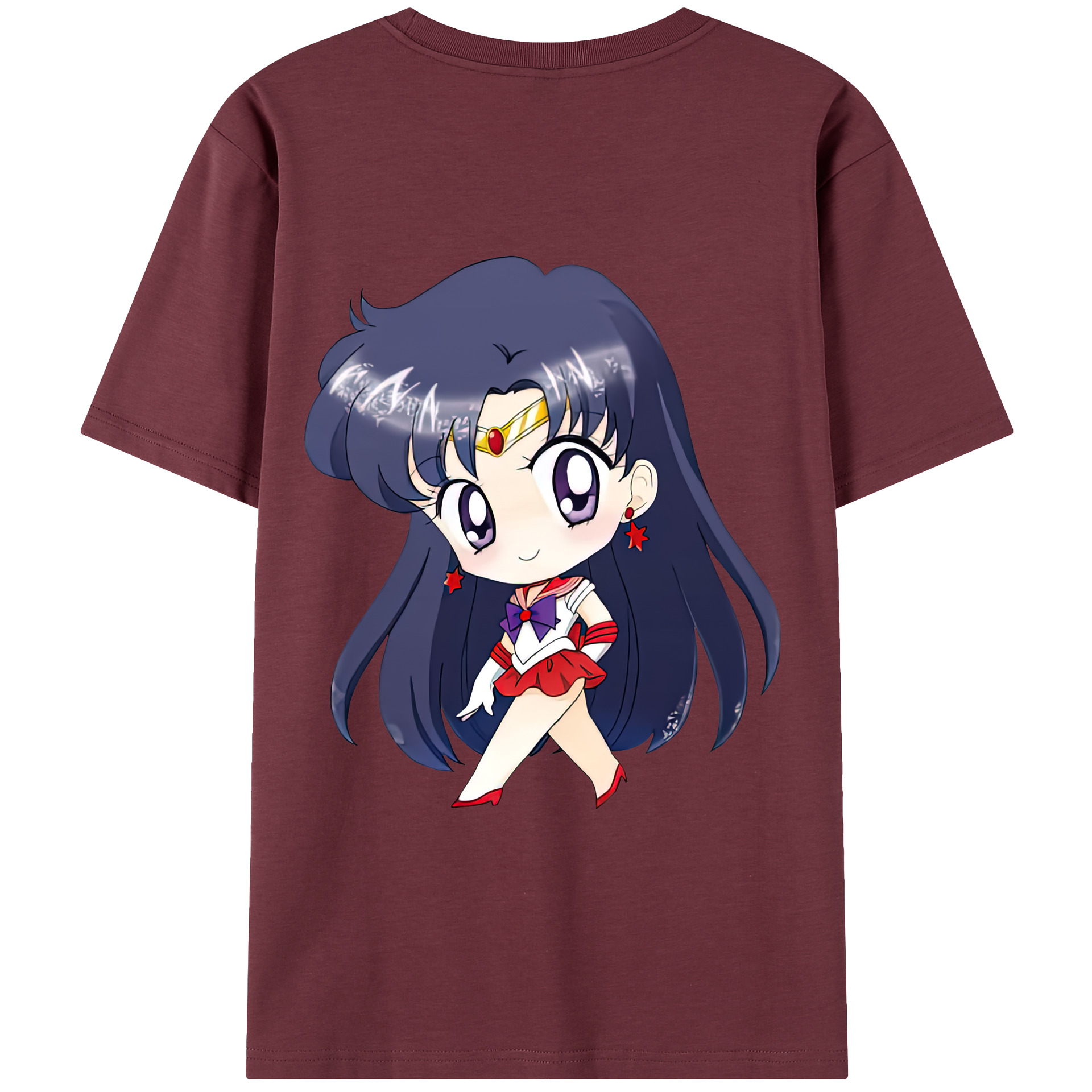 （画像用） 美少女戦士セーラームーン 火野レイ ひの レイ Sailor Moon Hino Rei （セーラーマーズ,Sailor Mars） 綿100％半袖Tシャツ（背面プリント）
